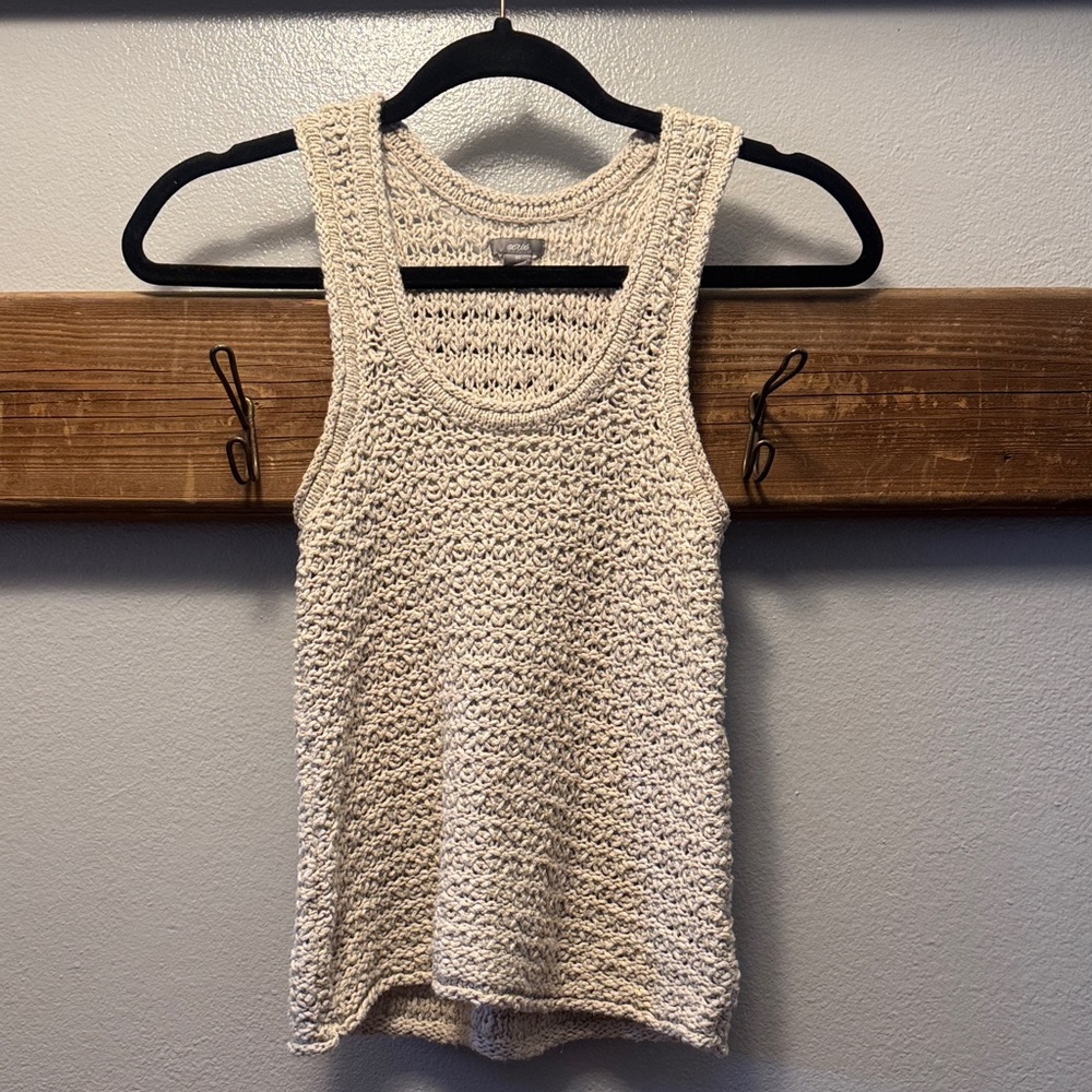 Aerie Cream Knit Tank Top